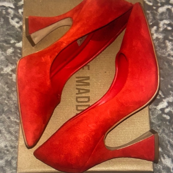 Steve Madden Shoes - Steve Madden Vibrant Red Suede Heels